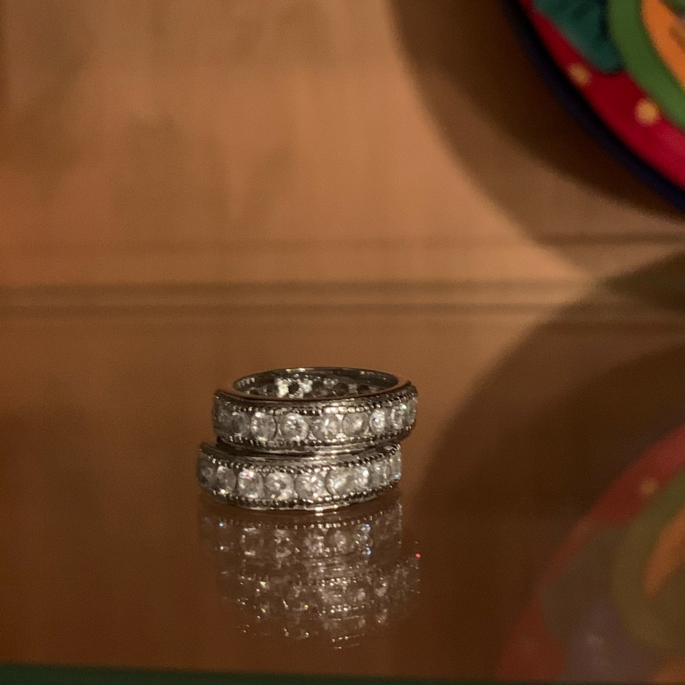 Cubic Zirconia eternity band set